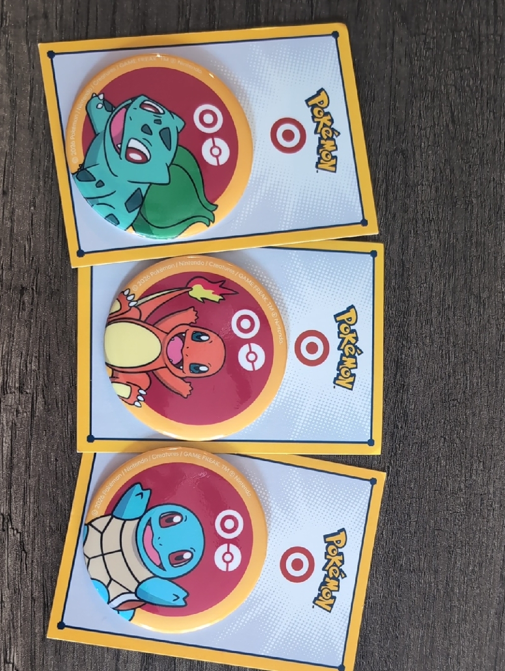 Pokemon X Target Starter Pin Pins Set Charmander Bulbasaur Squirtle 3 Exclusive